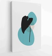 Canvas schilderij - Botanical wall art vector set. Foliage line art drawing with abstract shape. 3 -    – 1857714892 - 40-30 Vertical
