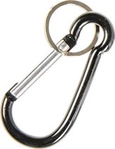 karabijnhaak sleutelhanger 8 cm zwart