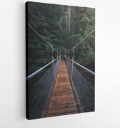 Canvas schilderij - First perspective photography of hanging bridge  -   1761279 - 115*75 Vertical