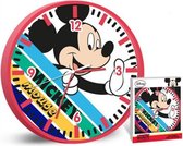 wandklok Mickey junior 25 cm rood