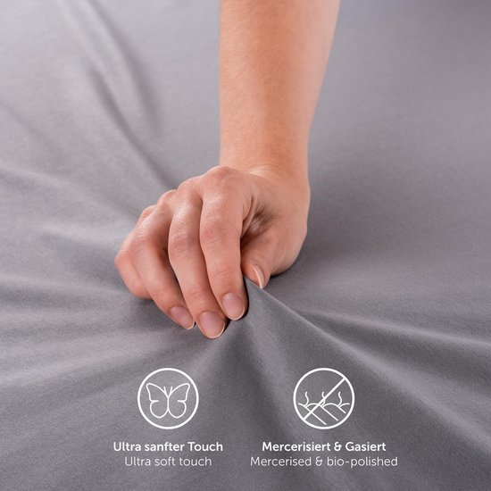 Drap- Hoeslaken Blumtal - Drap-housse - Jersey - Katoen - 140 x 200 x 30 cm - Vert d'été