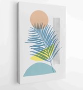 Canvas schilderij - Summer tropical wall arts vector. Palm leaves, monstera leaf 1 -    – 1922501987 - 115*75 Vertical