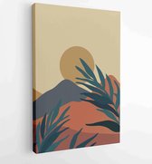 Canvas schilderij - Mountain and Botanical wall art vector set. Earth tones landscapes wallpaper 3 -    – 1924982624 - 115*75 Vertical