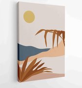 Canvas schilderij - Mountain and Botanical wall art vector set. Earth tones landscapes wallpaper 1 -    – 1924982618 - 115*75 Vertical