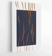 Canvas schilderij - Botanical wall art vector set. Earth tone boho foliage line art drawing with abstract shape. 2 -    – 1834428148 - 115*75 Vertical