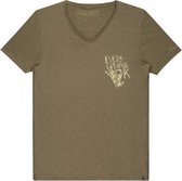 T-shirt V-hals Jersey Army Groen (202390 - 511)