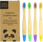 Wild & Stone – Kinderen Bamboe Tandenborstel – 4 Stuks – Kinderen – Children – Eco – Duurzaam - Multicolor