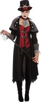 Wilbers - Vampier & Dracula Kostuum - Steampunk Vampier 19e Eeuw Jas - Vrouw - rood,zwart - Maat 46 - Halloween - Verkleedkleding