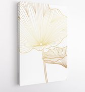 Canvas schilderij - Luxury lutus cover design collection. Lotus Hand drawn abstract line arts in trendy linear style vector illustration. 1 -    – 1798672837 - 115*75 Vertical