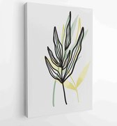 Canvas schilderij - Earth tone boho foliage line art drawing with abstract shape. Abstract Plant Art design for print, cover, wallpaper, Minimal and natural wall art. 1 -    – 1831