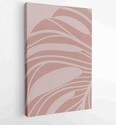 Canvas schilderij - Foliage line art drawing with abstract shape. Abstract Plant Art design for print, cover, wallpaper, Minimal and natural wall art. 3 -    – 1813295320 - 115*75