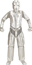 Widmann - Science Fiction & Space Kostuum - Space Invader Tin Man - Jongen - Zilver - Maat 140 - Carnavalskleding - Verkleedkleding