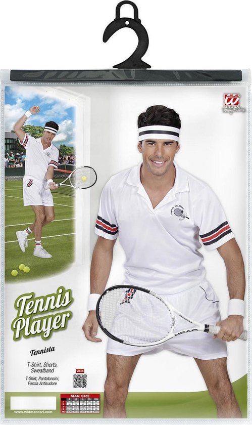 Widmann - Tennis Kostuum - Wimbledon Tennisspeler - Man - wit / beige -  Small -... | bol.com