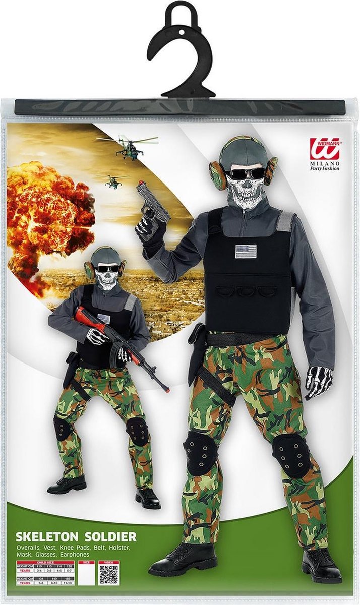 Boys Skull Soldier Costume