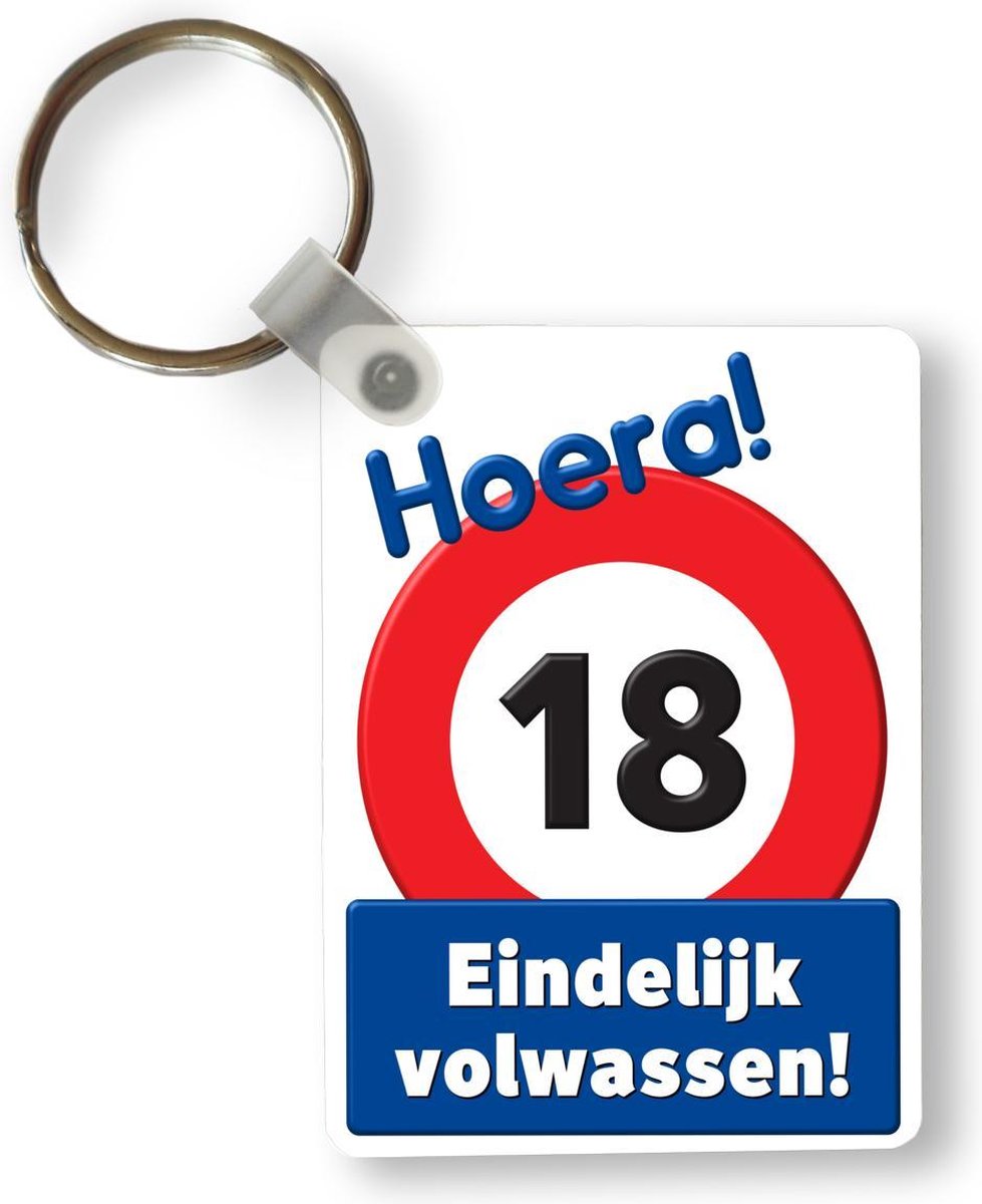 18 jaar verkeersbord - 2x - deurbord - Dia 47 cm - 18e verjaardag
