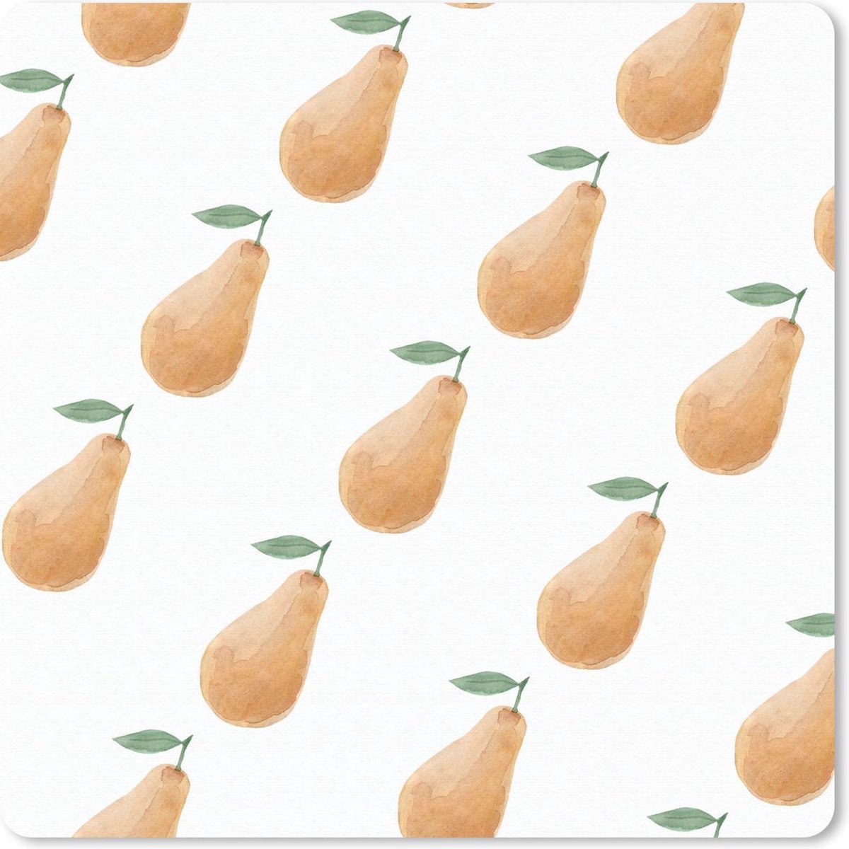 Muismat 20x20 cm - Mousepad Peren - Aquarel - Wit - Muismatten