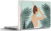Laptop sticker - 15.6 inch - Zomer - Vrouw - Douche - 36x27,5cm - Laptopstickers - Laptop skin - Cover