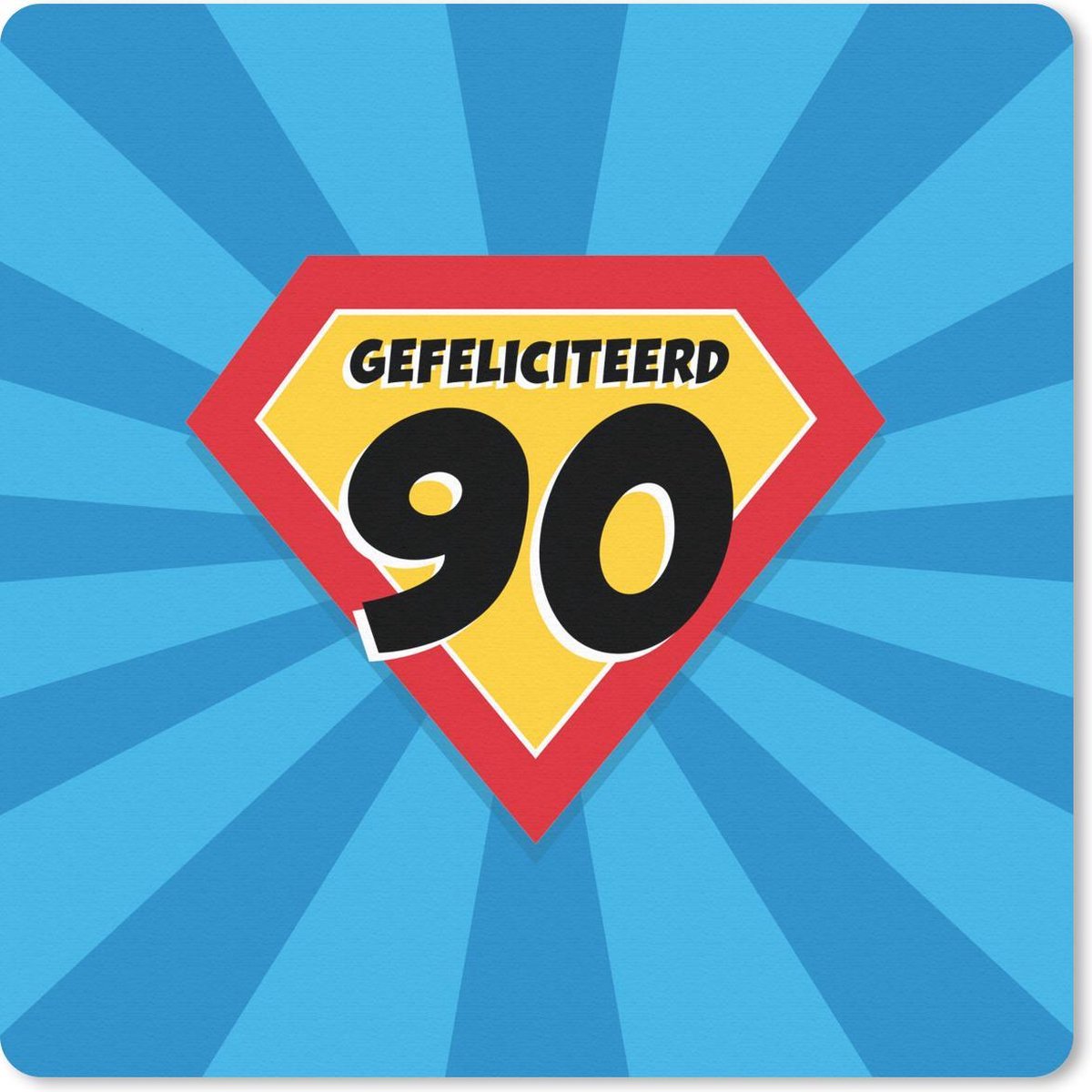 Muismat 30x30 cm - Mousepad Jubileum - 90 jaar - Feest - Muismatten