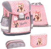 rugzakset Yorki junior 19 liter polyester roze 4-delig