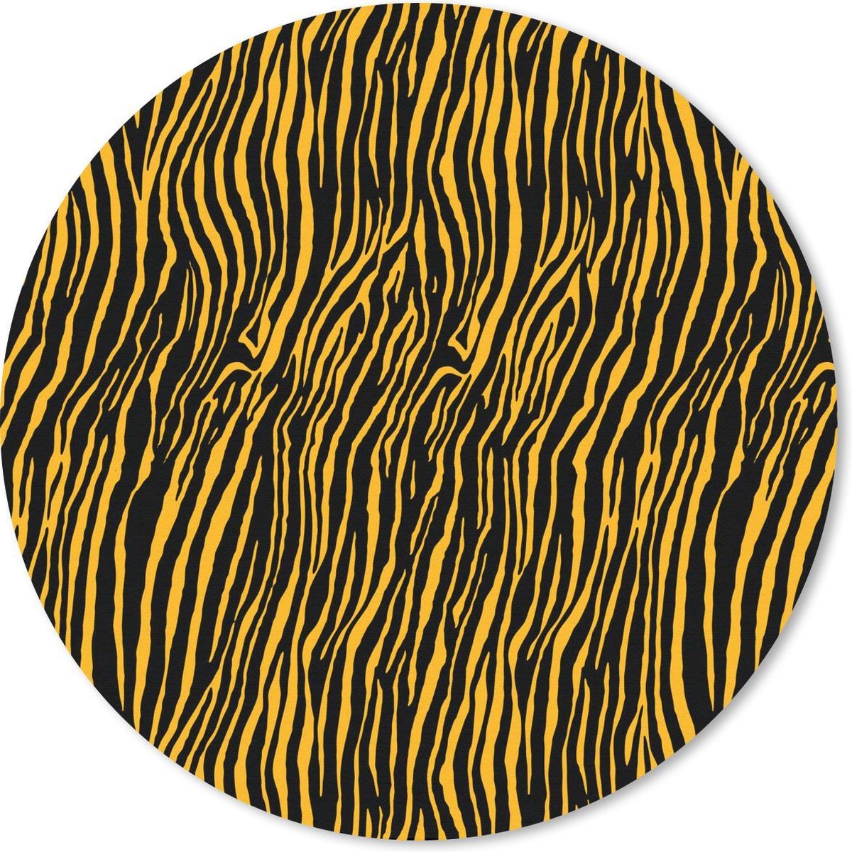 Muismat rond 20x20 cm - Mousepad Tijgerprint - Patronen - Oranje - Ronde muismatten