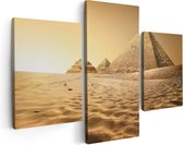 Artaza Canvas Schilderij Drieluik Egyptische Piramides - Egypte - 90x60 - Foto Op Canvas - Canvas Print