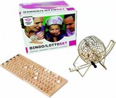 Lotto/bingo set met houten controle bord