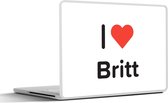 Laptop sticker - 12.3 inch - I love - Britt - Meisje - 30x22cm - Laptopstickers - Laptop skin - Cover