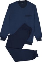 SCHIESSER heren pyjama - O-hals - donkerblauw dessin -  Maat: XXL