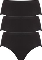 ten Cate Basic women midi (3-pack) - dames slips middelhoge taille - zwart -  Maat: XL
