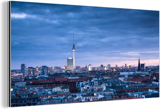 Wanddecoratie Metaal - Aluminium Schilderij Industrieel - Skyline - Berlijn - Europa - 40x20 cm - Dibond - Foto op aluminium - Industriële muurdecoratie - Voor de woonkamer/slaapkamer
