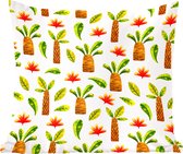 Sierkussen - Jungle Leaves Palmier - Vert - 50 Cm X 50 Cm