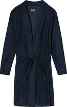 SCHIESSER dames badjas, kort model, dun badstof, donkerblauw -  Maat: XL