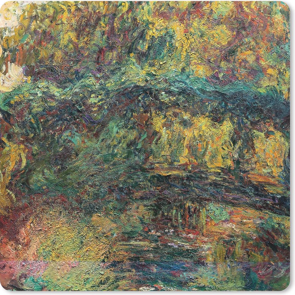 Muismat 20x20 cm - Mousepad De Japanse brug - Claude Monet - Muismatten
