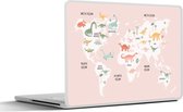 Laptop sticker - 15.6 inch - Wereldkaart - Kinderen - Dinosaurus - 36x27,5cm - Laptopstickers - Laptop skin - Cover