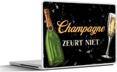 Sticker ordinateur portable - 13,3 pouces - Champagne - Bouteille - Zwart