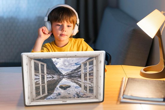 Autocollant pour ordinateur portable - 14 pouces - Vue à travers - Montagnes - Pierre - 32x5x23x5cm - Autocollants pour ordinateur portable - Peau d'ordinateur portable - Couverture