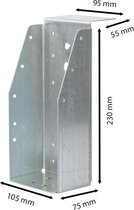 Wovar Balkdrager Zwaar met lip Verzinkt voor 10 x 22.5 cm Balken | Per Stuk