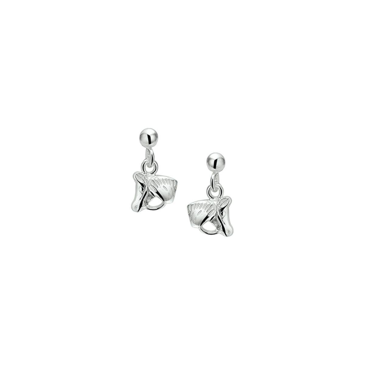 TFT Oorhangers Paardenhoofd Zilver Gerhodineerd Glanzend 13 mm x 8.5 mm