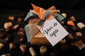Chocolade cadeau - Doosje Belgische pralines "Voor de liefste" 1 kg - Ambachtelijk vervaardigde bonbons - Chocolade geschenkset