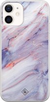 iPhone 12 hoesje siliconen - Marmer paars | Apple iPhone 12 case |