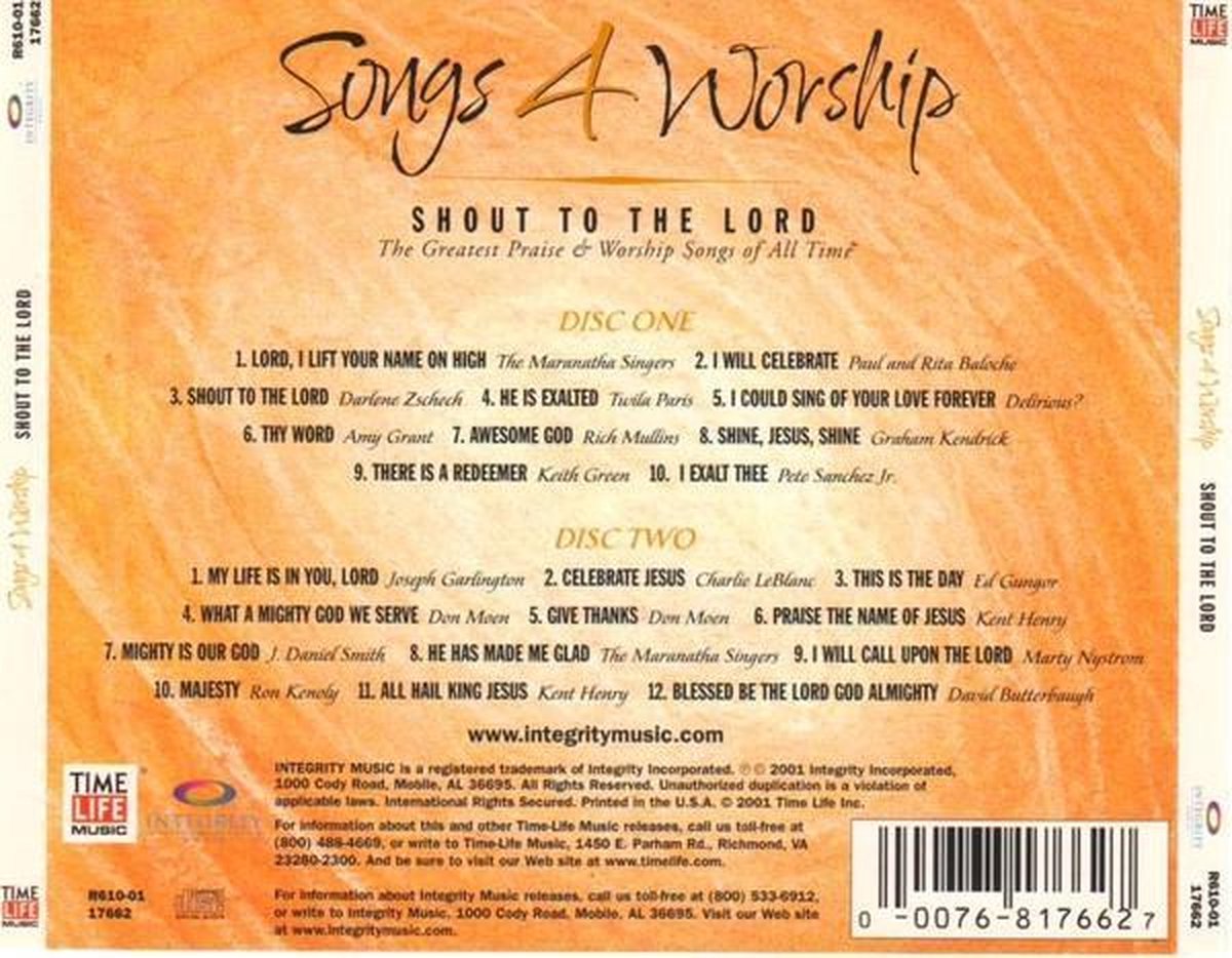 Songs 4 Worship Shout To The Various Artists Cd Album Muziek