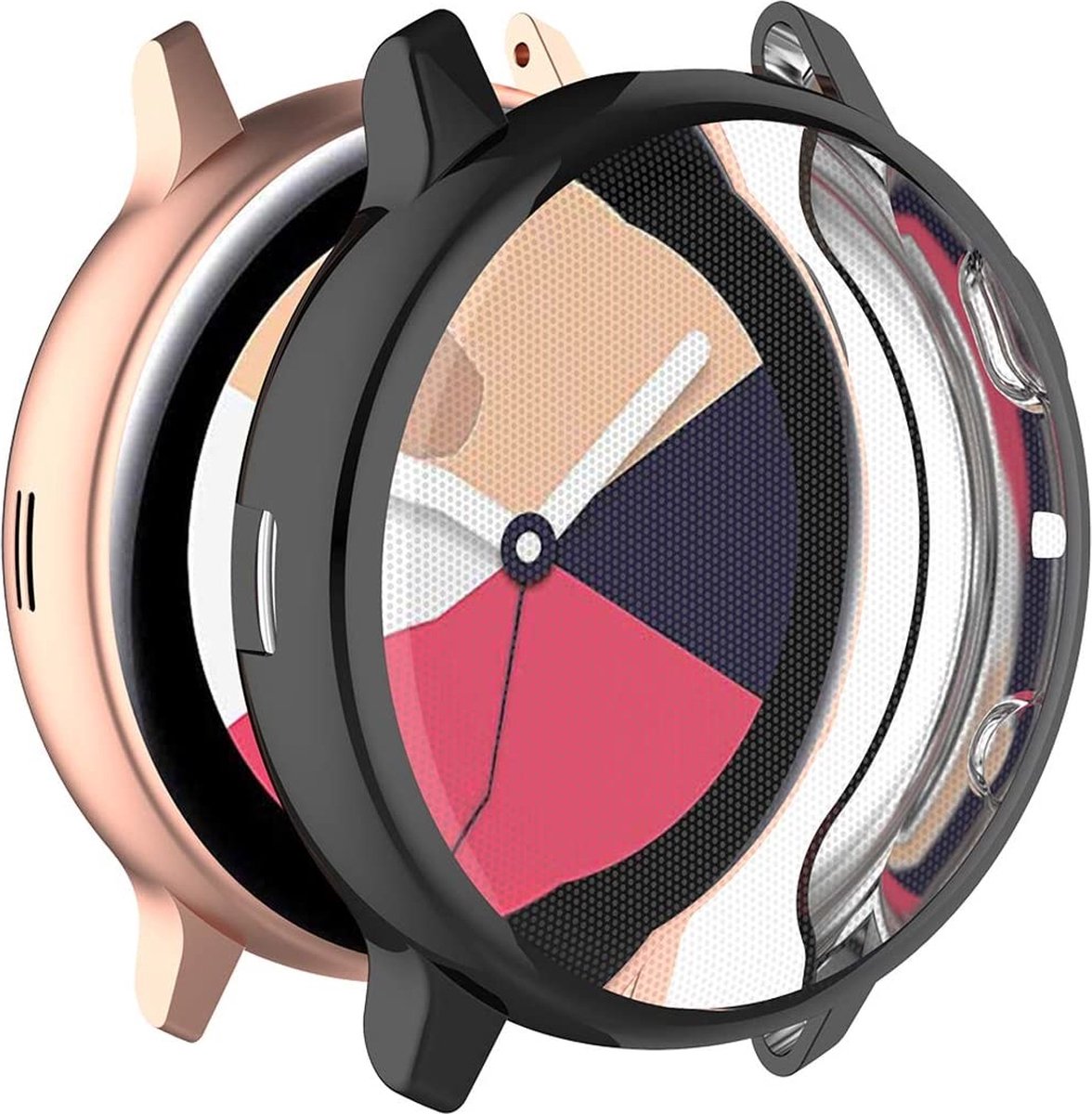 Strap-it TPU Case – Geschikt voor Samsung Galaxy Watch Active 2 40mm – Full Protect – Zwart