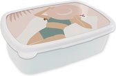 Boîte à Pain Wit - Lunch Box - Boîte à Pain - Femme - Chapeau de Plage - Pastel - 18x12x6 cm - Adultes