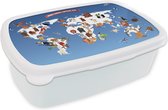 Boîte à pain Wit - Boîte à lunch - Boîte à pain - Carte du Wereldkaart Enfants - Animaux - Terre - 18x12x6 cm - Adultes