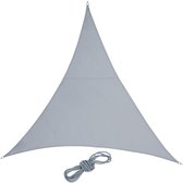 Relaxdays schaduwdoek driehoek - zonnezeil - waterafstotend - zonweringdoek - PES - grijs - 3 x 3 x 3 m