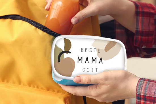 Lunch box Blauw - Lunch box - Boîte à pain - Proverbes - Best mom ever - Citations - Maman - 18x12x6 cm - Enfants - Garçon