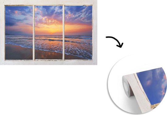 Papier peint - Papier peint photo murale Transparente - Mer - Plage - Largeur 450 cm x hauteur 300 cm