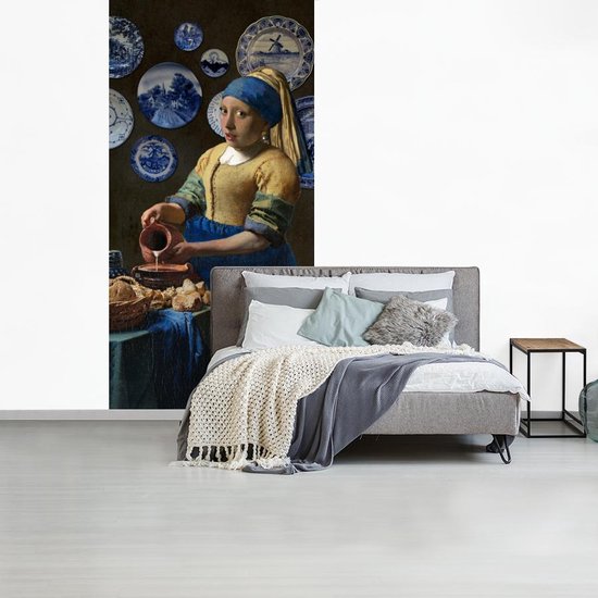 Papier Peint - Papier Peint Papier peint photo Melkmeisje - Jeune Fille à la Perle - Vermeer - Largeur 120 cm x Hauteur 240 cm