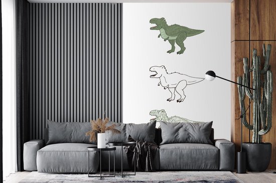 Papier peint - Papier peint photo Tyrannosaure - Chambre d'enfant - Dinosaurus - Largeur 225 cm x hauteur 350 cm