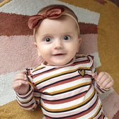 Baby haarbandje van velvet met strik - Brown | Bruin | Baby